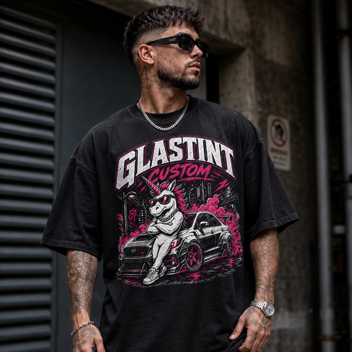 T-shirt Glastint Custom Unicorn — Édition Oversized 240g