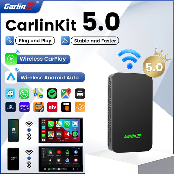 CarPlay sans fil Premium — CarlinKit 2026 2Air + Pose 1h