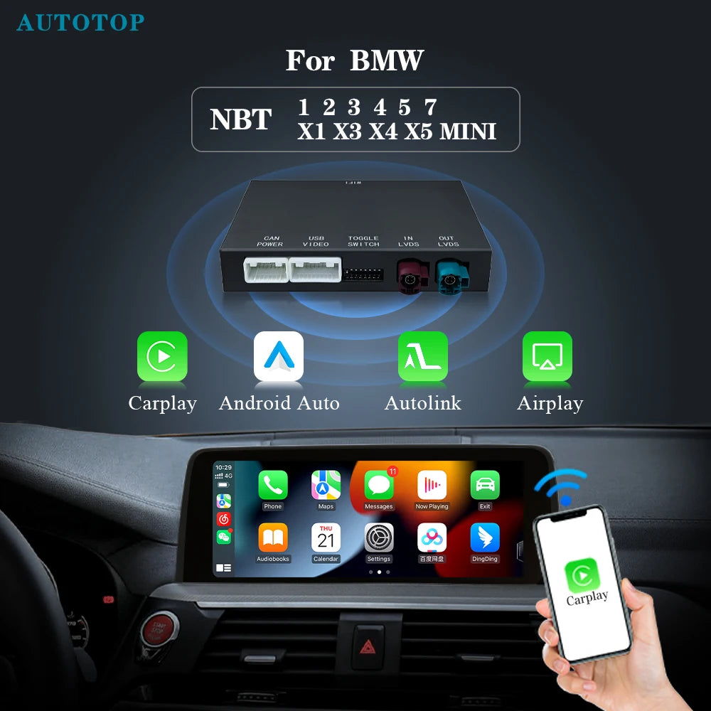 Boîtier CarPlay AUTOTOP BMW — Séries 1-7, X1-X6 (2012-2016) NBT