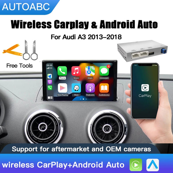 Boîtier CarPlay AUTOABC Audi — A3 A4 A5 Q2 Q5L Q7 (Cassette 8V MIB)