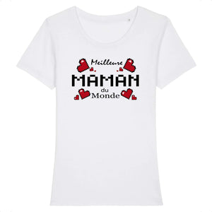 T-Shirt fête des mères meilleure maman du monde pixel