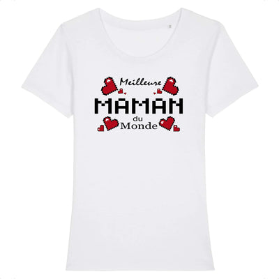 T-Shirt fête des mères meilleure maman du monde pixel
