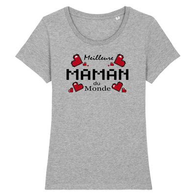 T-Shirt fête des mères meilleure maman du monde pixel